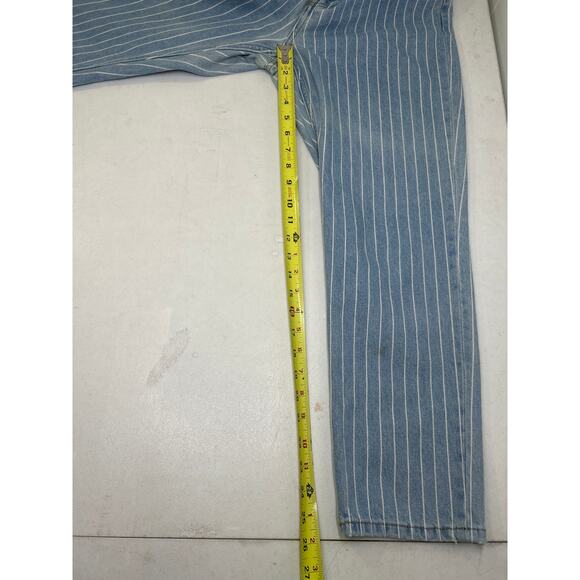 Everlane The 90’s Cheeky Button Fly Ankle Pinstripe Women 29 Crop Jean - Picture 3 of 6